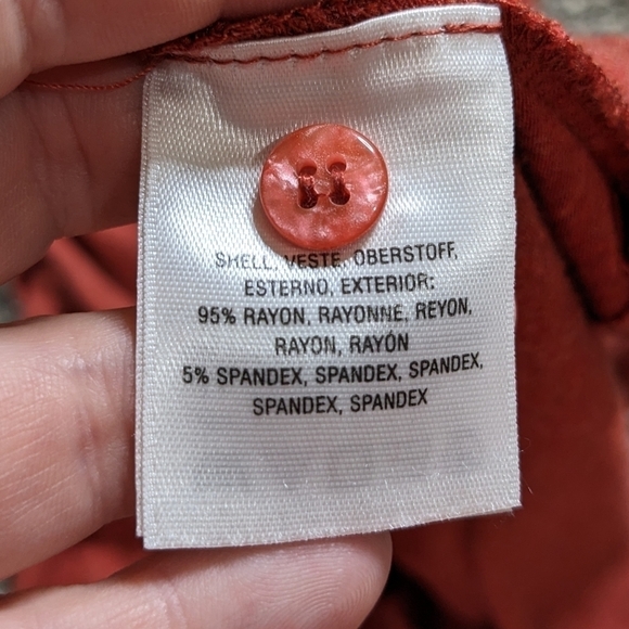 ✨3/$15 Anthro Vanessa Virginia burnt red/orange drop tie sleeveless tank S - Picture 6 of 8